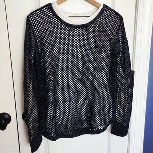 Women's metallic mesh/ net woven sweater